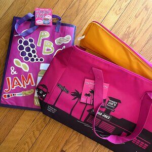 Trader Joe's XL Cooler Picnic Storage Tote & New Limited Ed PB+J / Mac bag. TJs